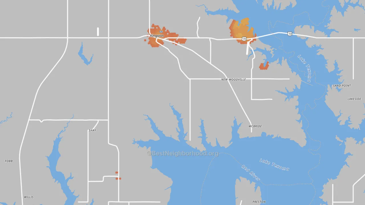 Bike Grade map of Kingston, OK