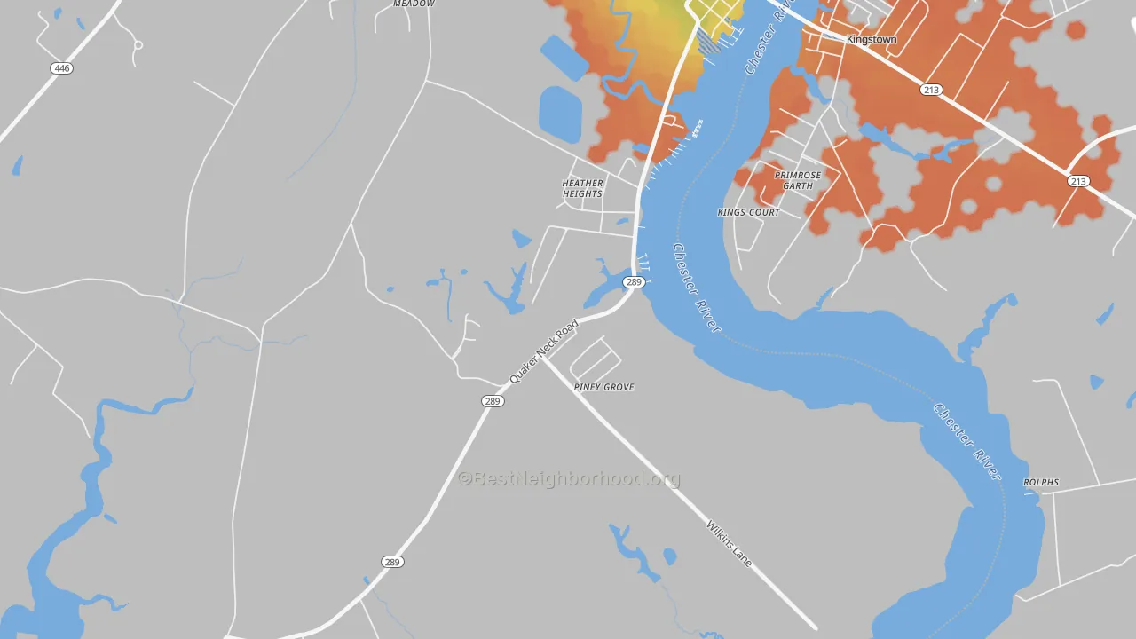 Bike Grade map of Kingstown, MD