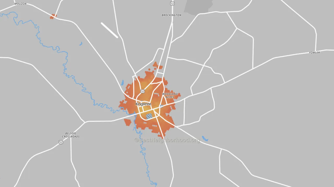 Bike Grade map of Kingstree, SC