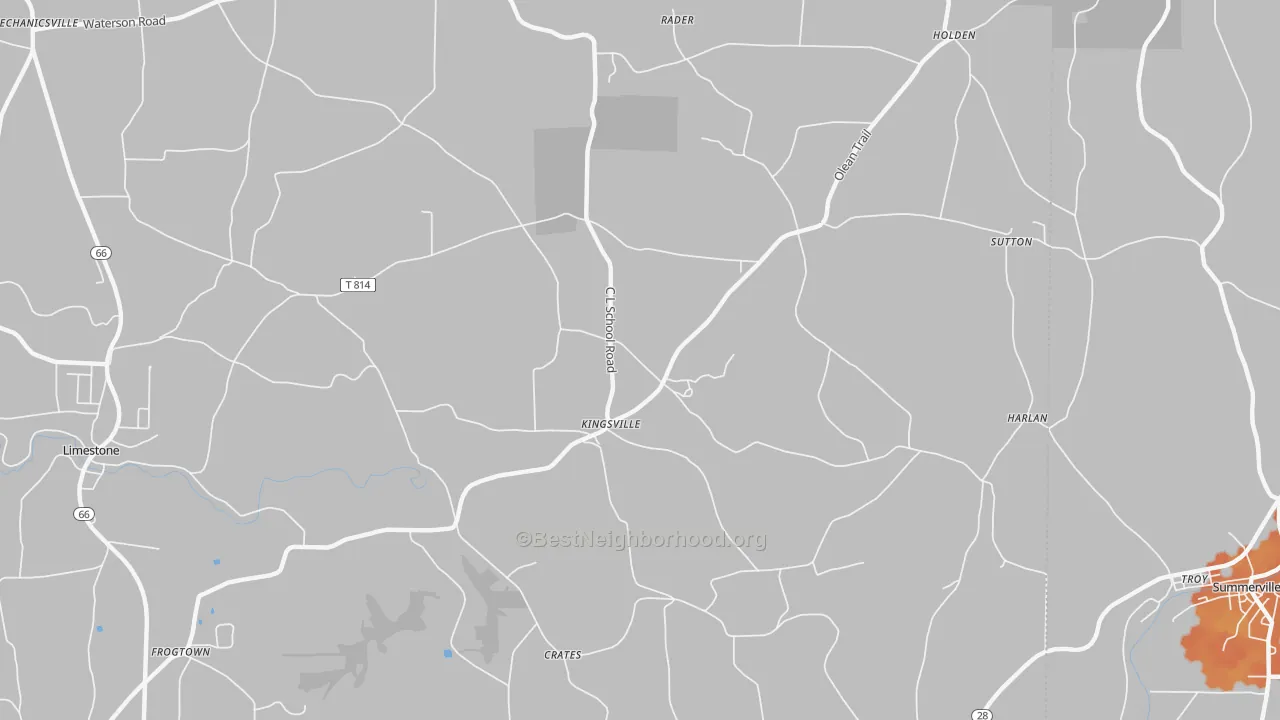 Bike Grade map of Kingsville, PA