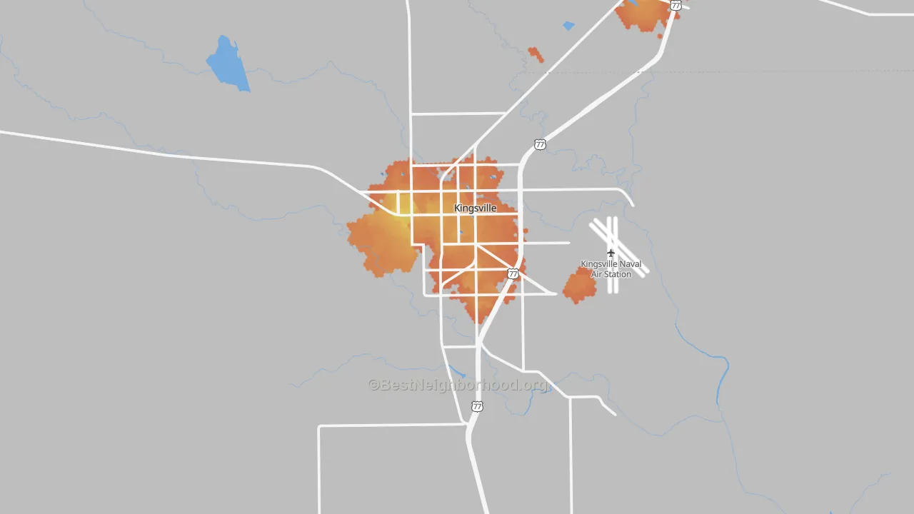 Bike Grade map of Kingsville, TX