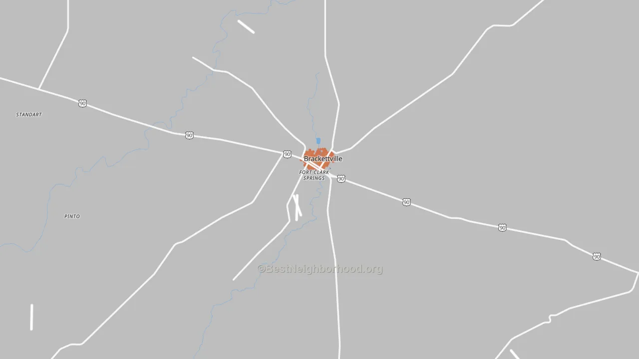Bike Grade map of Kinney County, TX