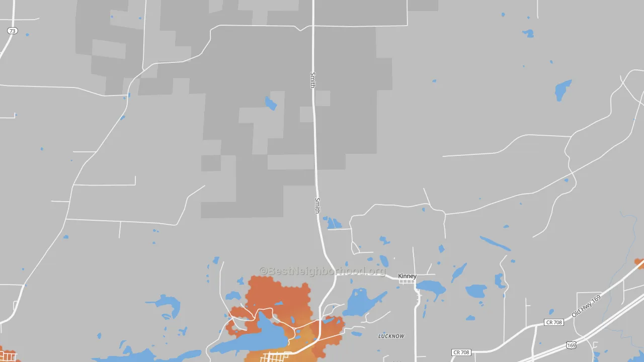 Bike Grade map of Kinney, MN