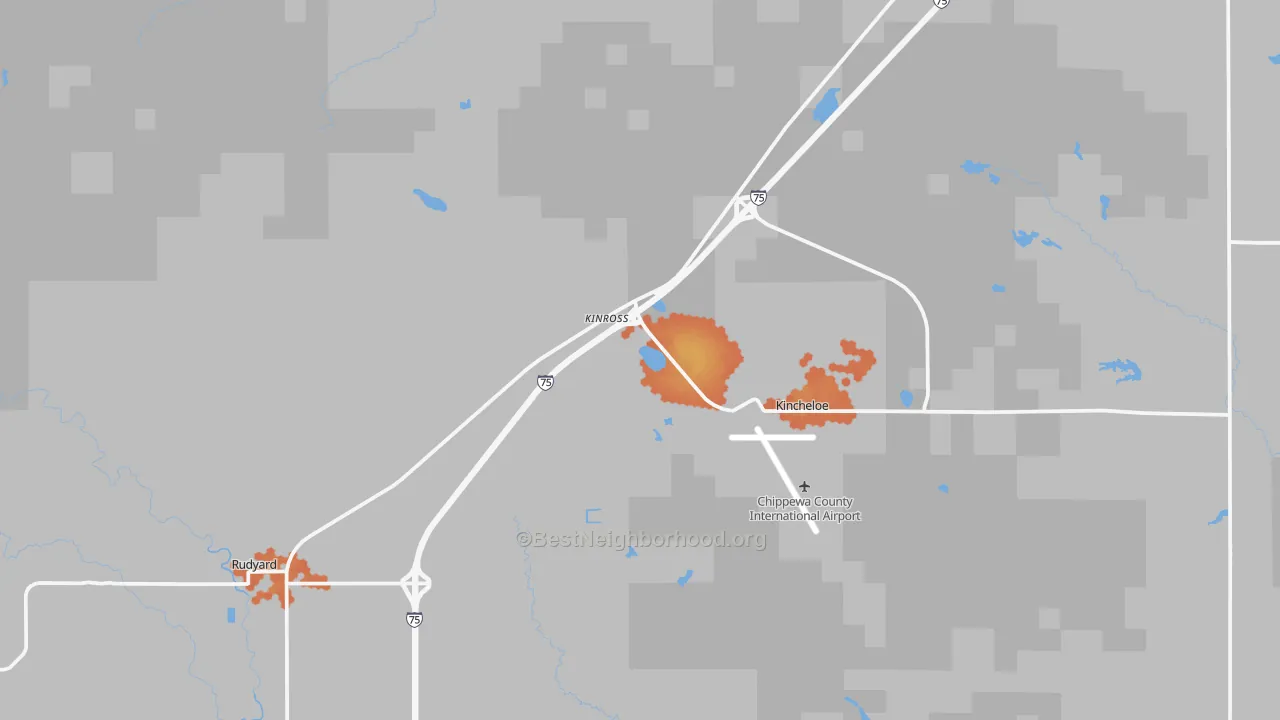 Bike Grade map of Kinross, MI