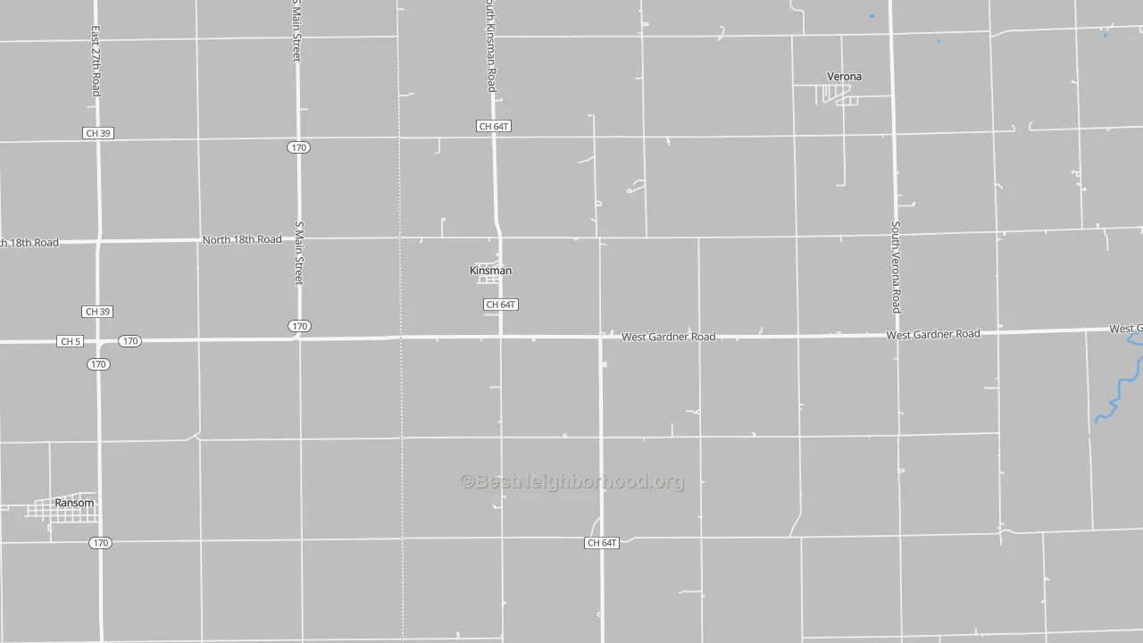 Bike Grade map of Kinsman, IL