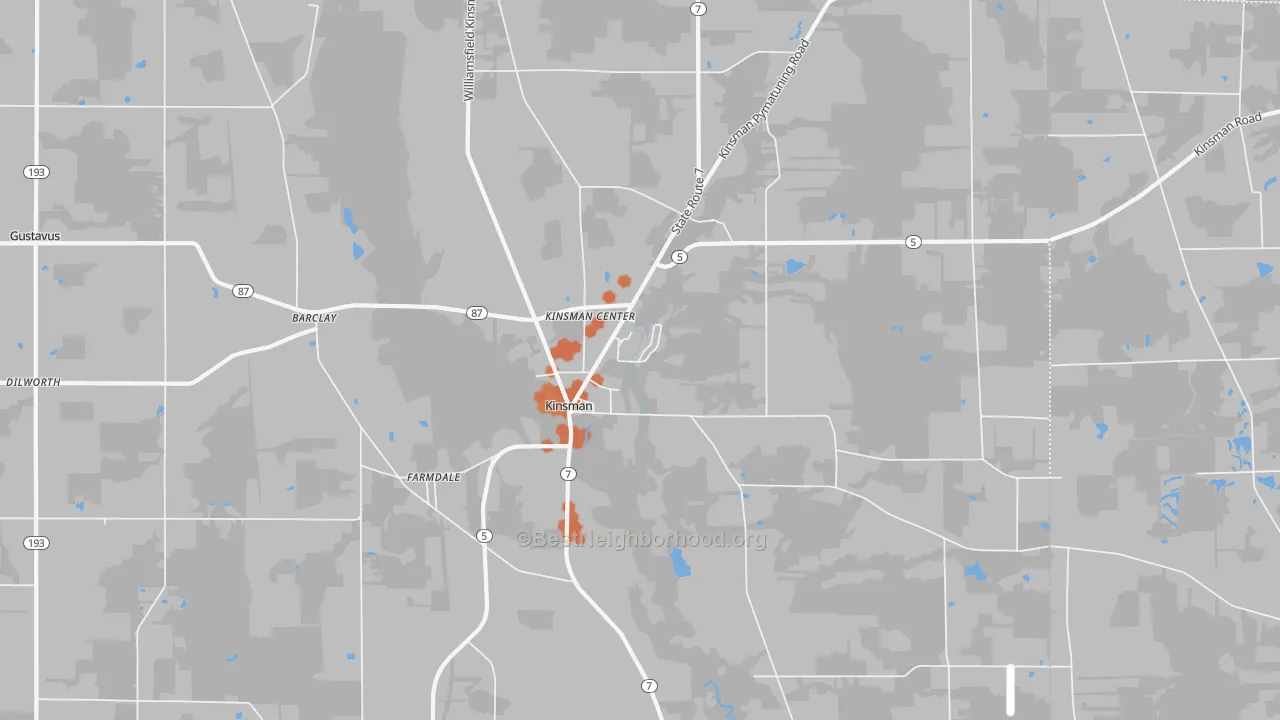 Bike Grade map of Kinsman, OH