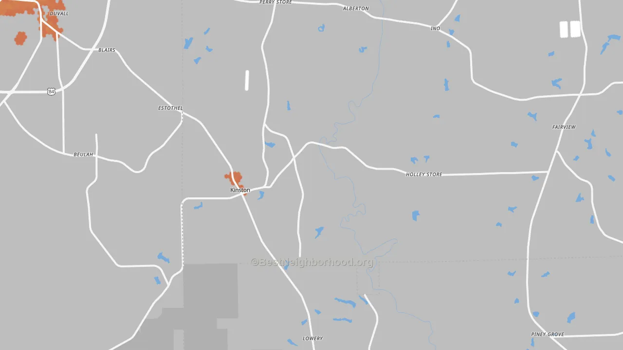Bike Grade map of Kinston, AL