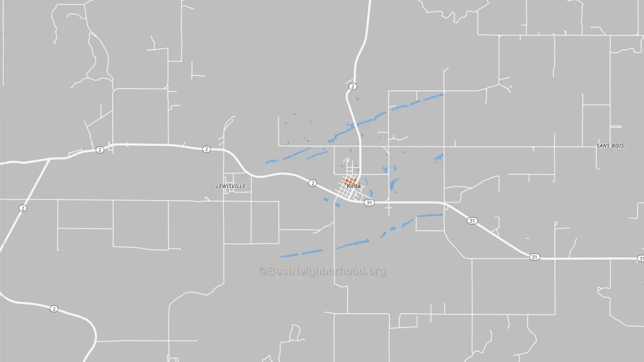 Bike Grade map of Kinta, OK