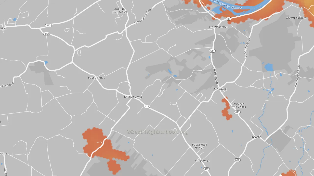 Bike Grade map of Kintnersville, PA