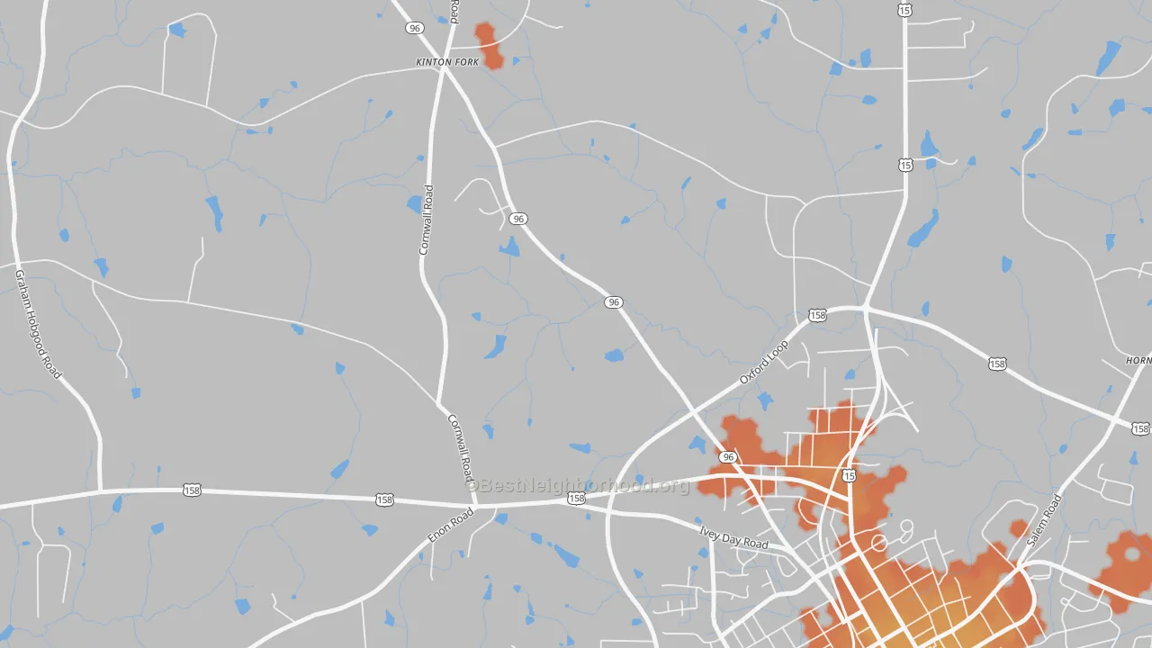 Bike Grade map of Kinton Fork, NC
