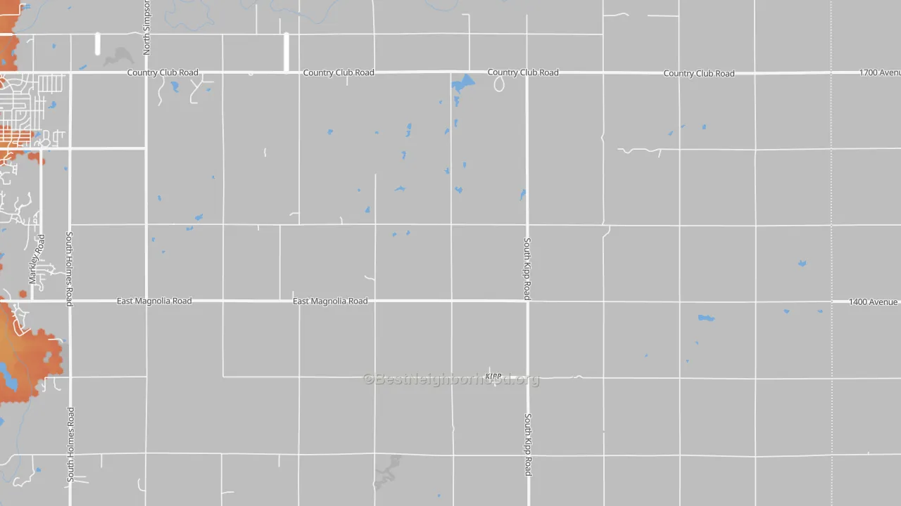 Bike Grade map of Kipp, KS