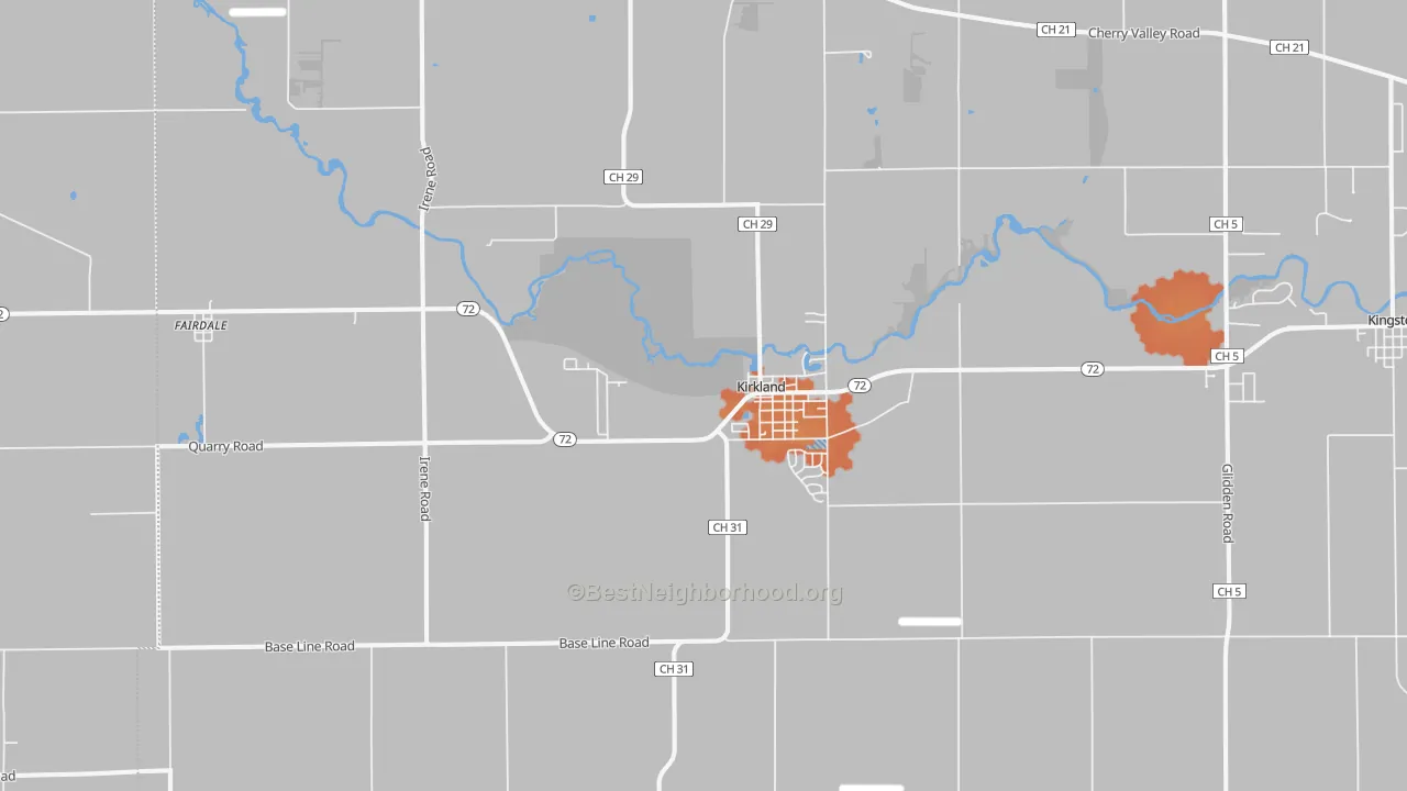 Bike Grade map of Kirkland, IL