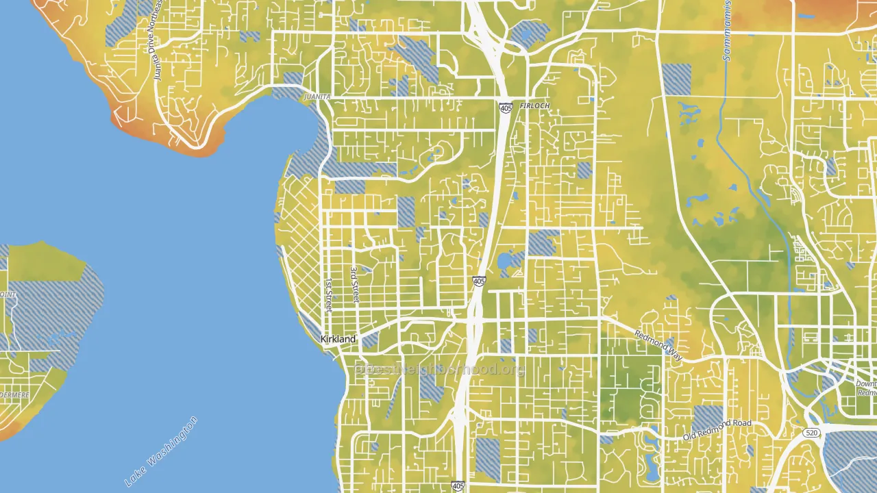 Bike Grade map of Kirkland, WA