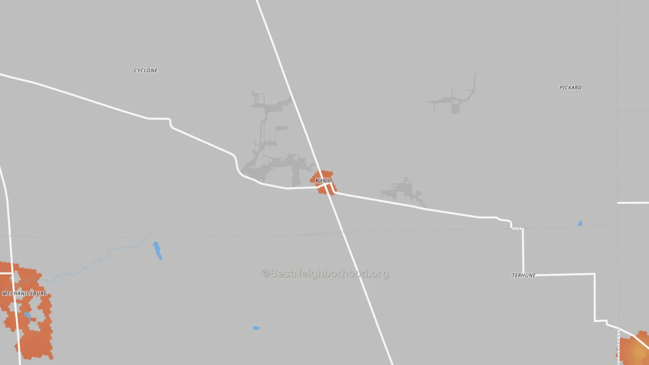 Bike Grade map of Kirklin, IN