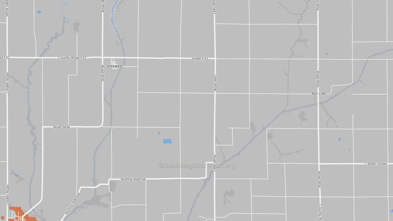Bike Grade map of Kirkman, IA