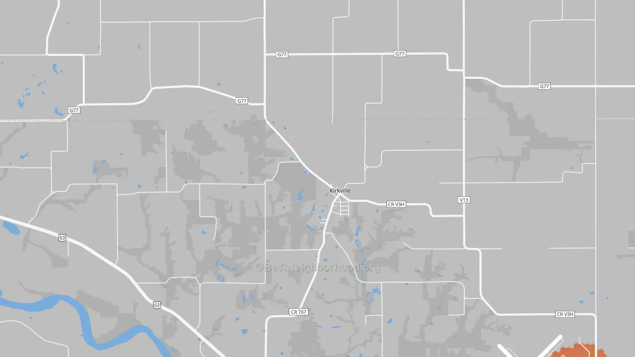 Bike Grade map of Kirkville, IA