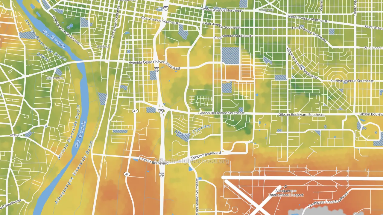 Bike Grade map of Kirtland Community, Albuquerque, NM