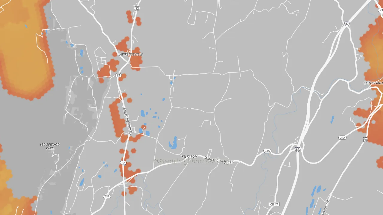 Bike Grade map of Kiskatom, NY