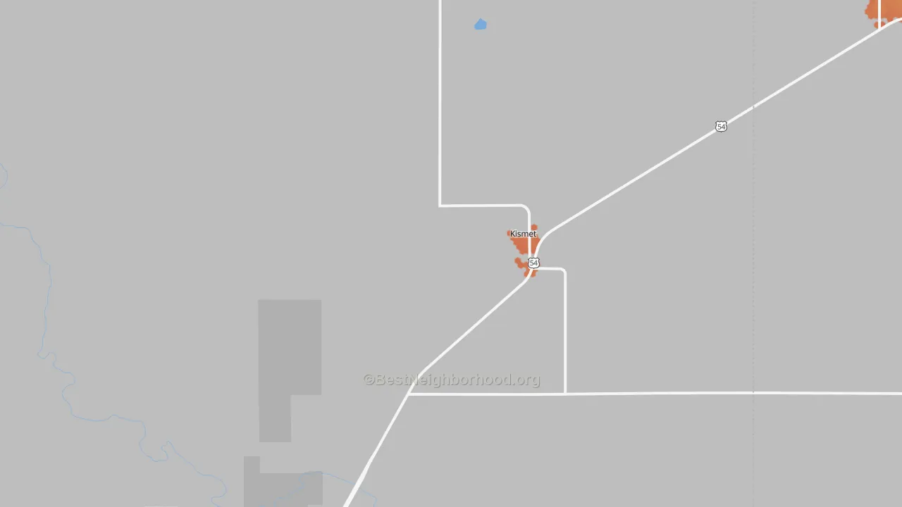 Bike Grade map of Kismet, KS