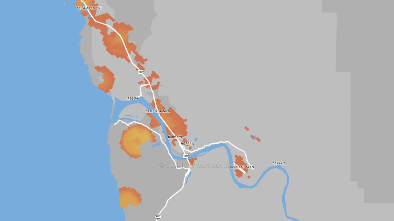 Bike Grade map of Klamath, CA