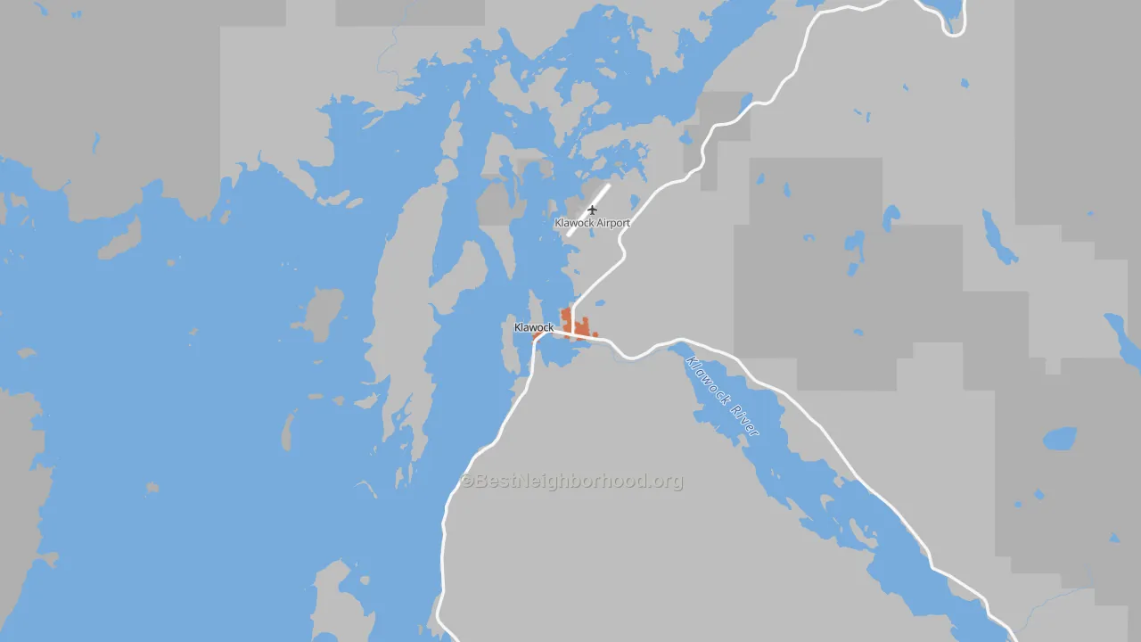 Bike Grade map of Klawock, AK