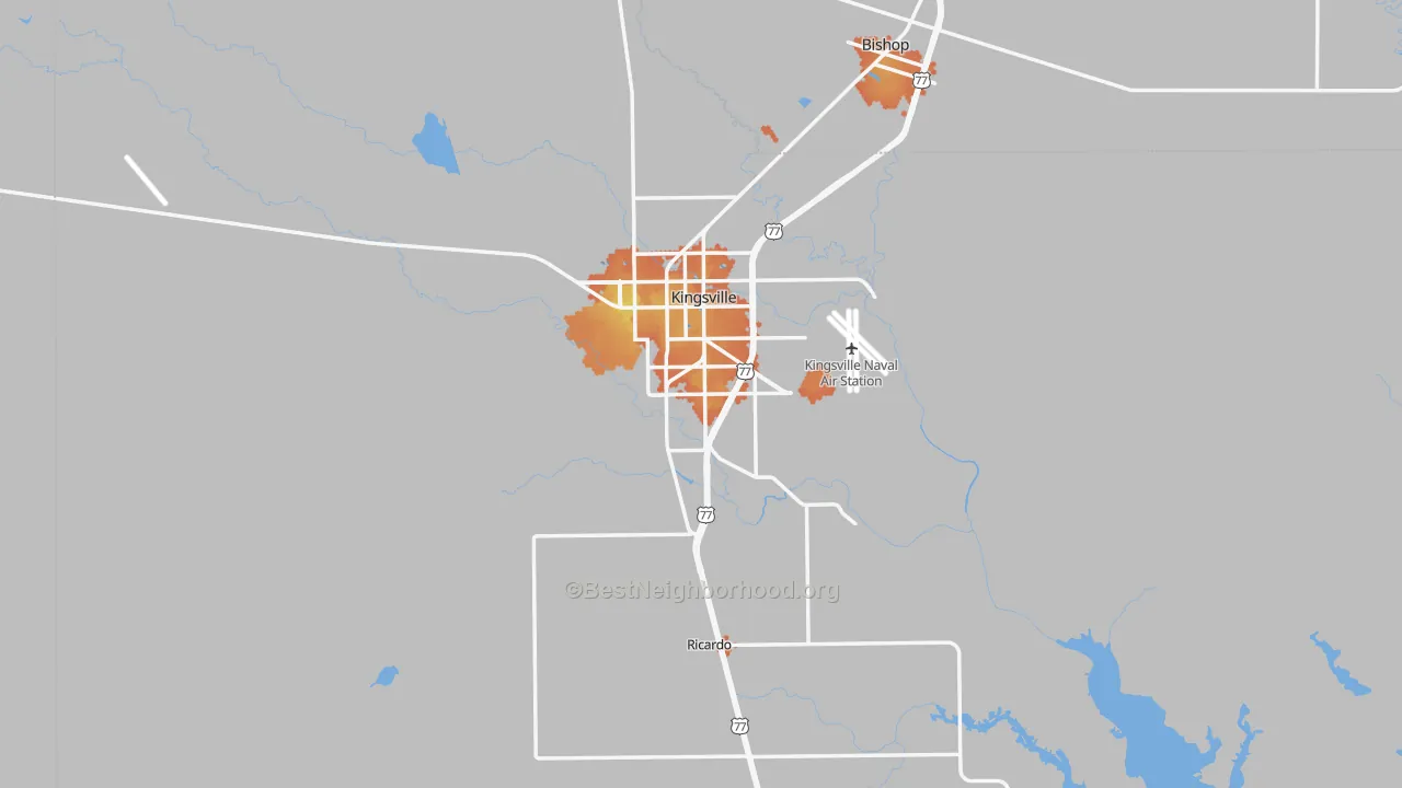Bike Grade map of Kleberg County, TX