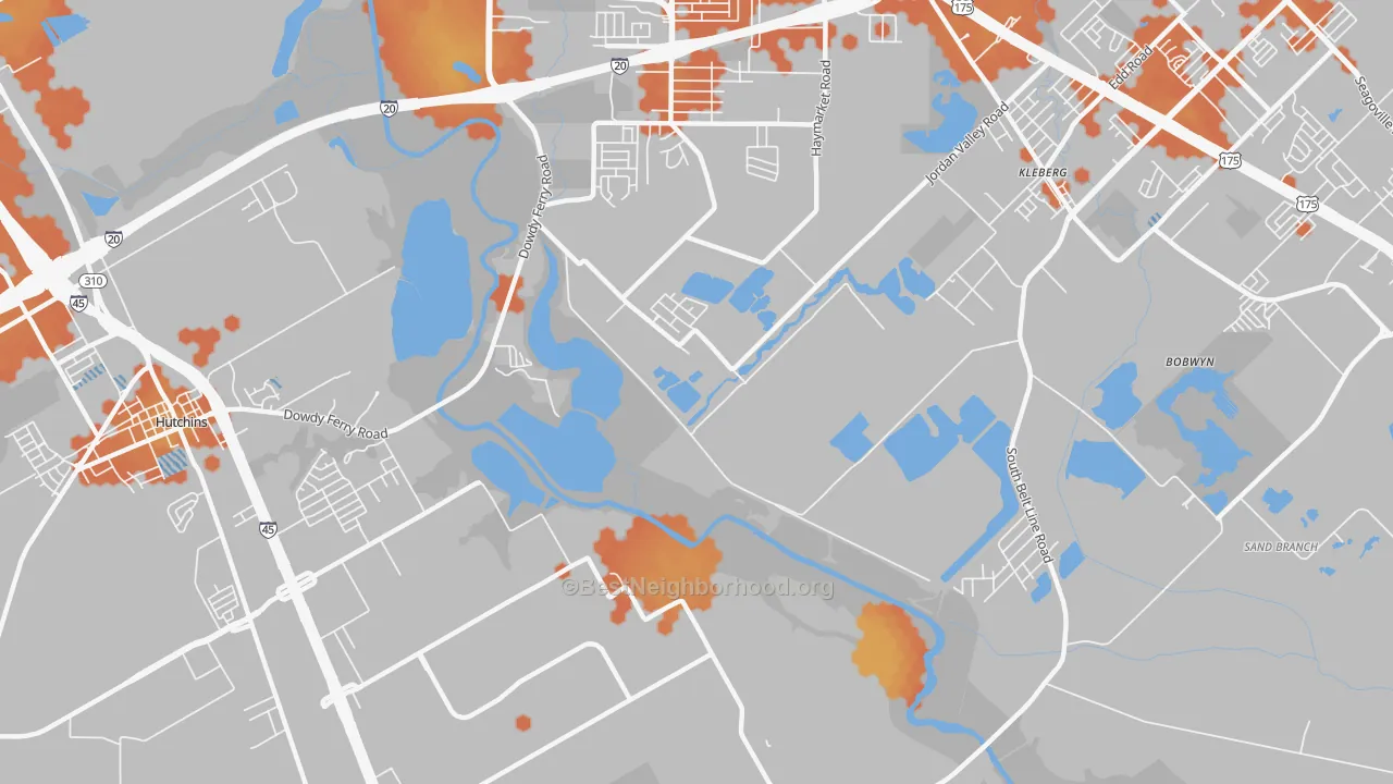 Bike Grade map of Kleberg, TX