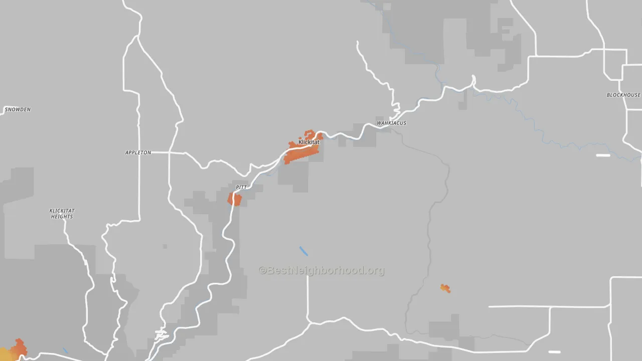 Bike Grade map of Klickitat County, WA