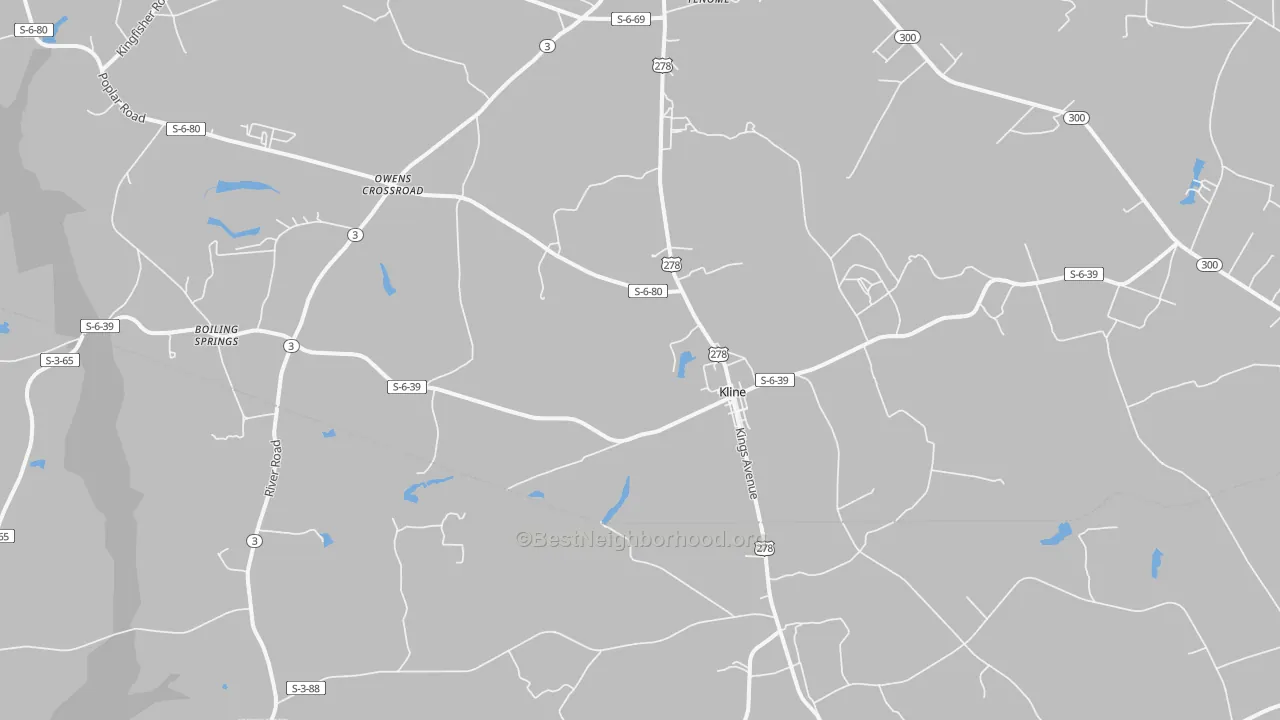 Bike Grade map of Kline, SC