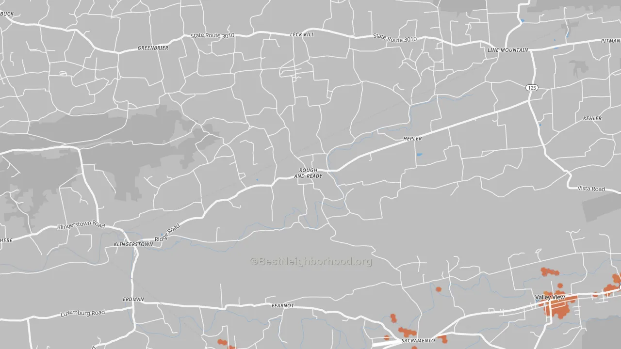 Bike Grade map of Klingerstown, PA
