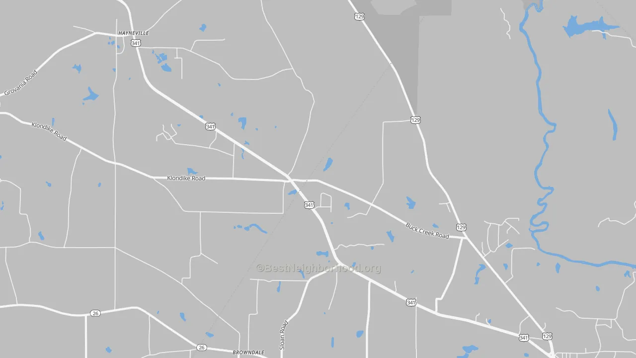 Bike Grade map of Klondike, GA