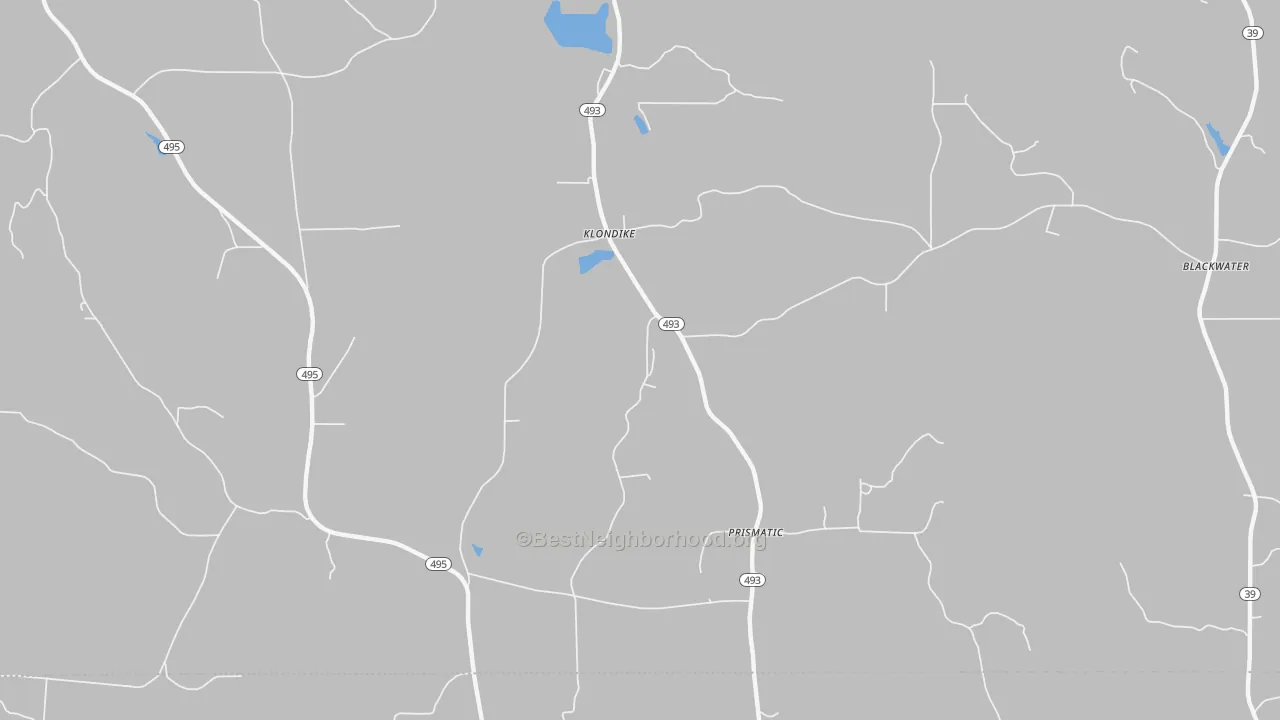 Bike Grade map of Klondike, MS