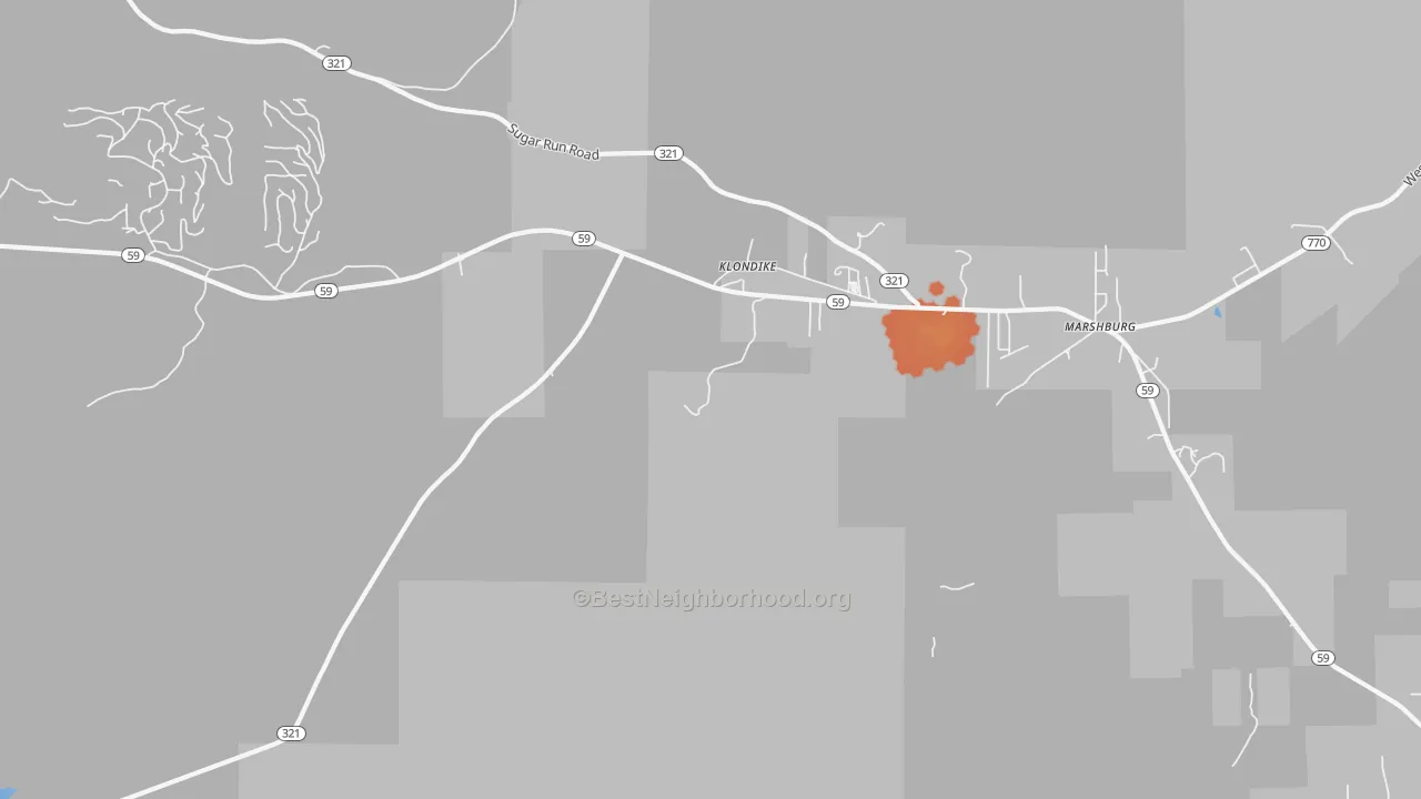 Bike Grade map of Klondike, PA