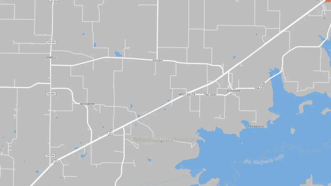 Bike Grade map of Klondike, TX
