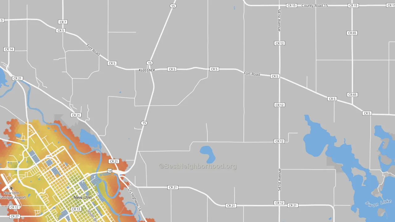 Bike Grade map of Klossner, MN