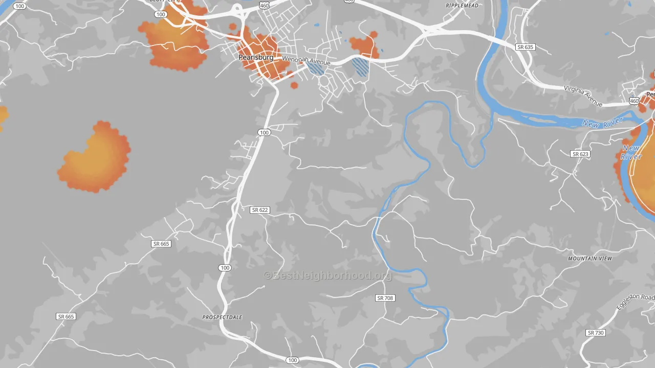 Bike Grade map of Klotz, VA