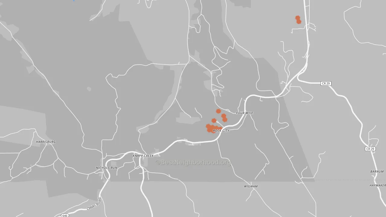 Bike Grade map of Knapp Creek, NY