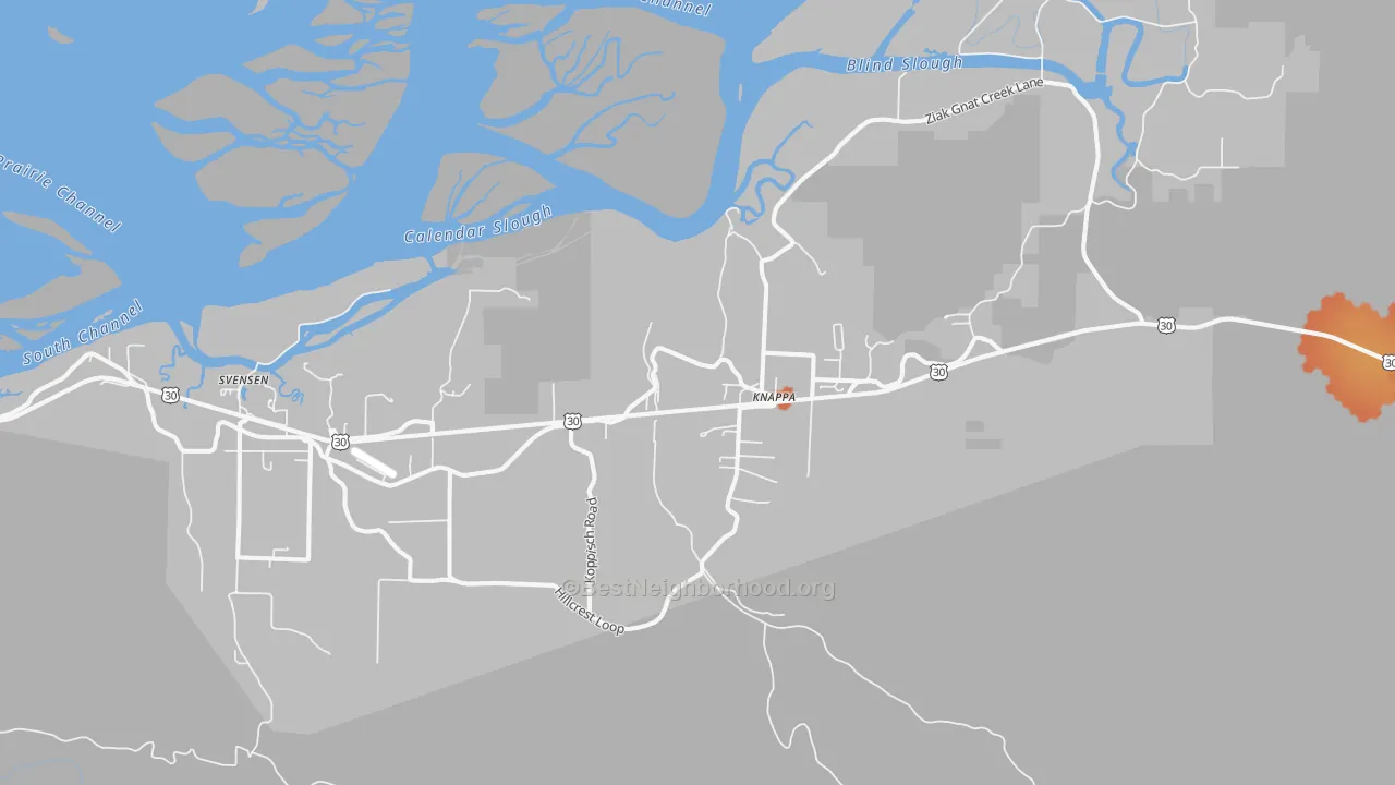 Bike Grade map of Knappa, OR
