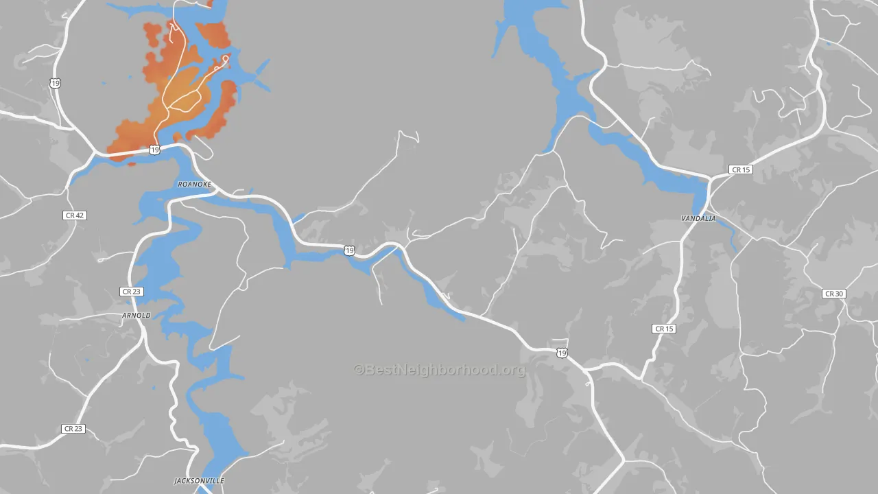 Bike Grade map of Knawl, WV
