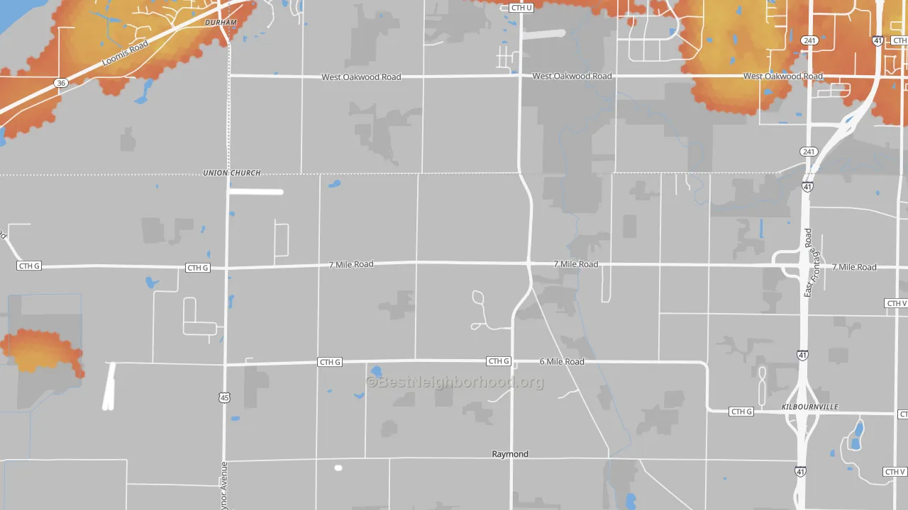 Bike Grade map of Kneeland, WI