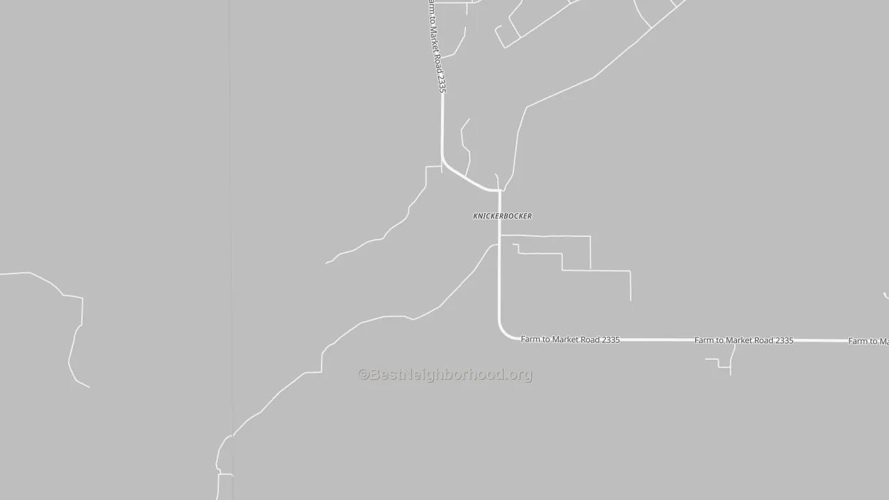 Bike Grade map of Knickerbocker, TX