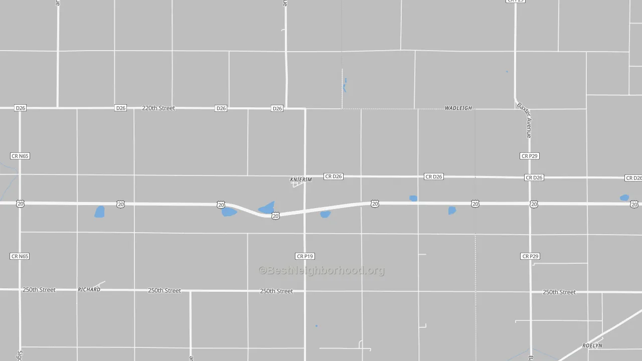 Bike Grade map of Knierim, IA