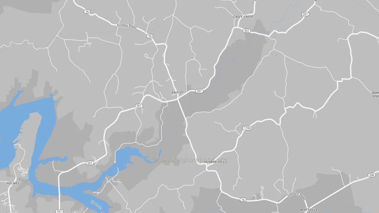 Bike Grade map of Knifley, KY