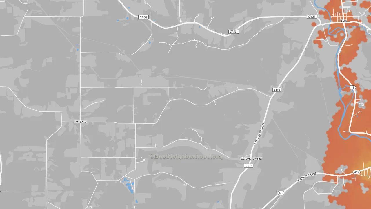 Bike Grade map of Knight Creek, NY