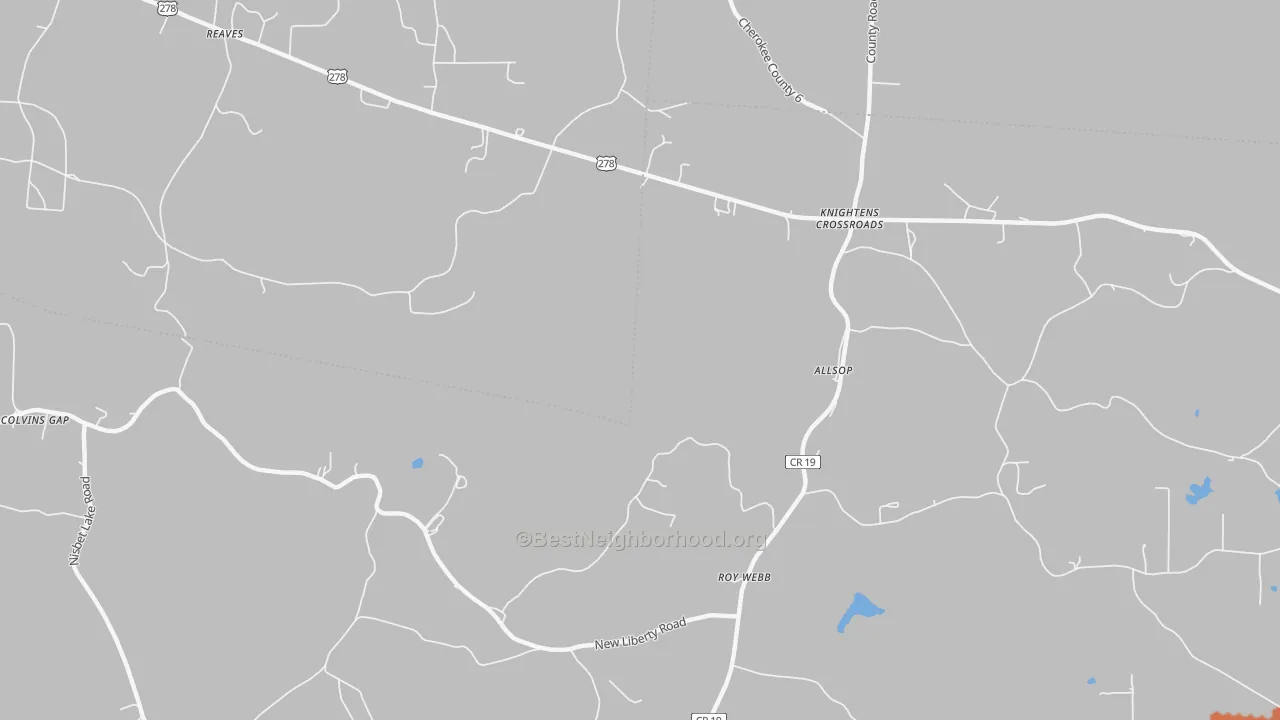 Bike Grade map of Knightens Crossroads, AL
