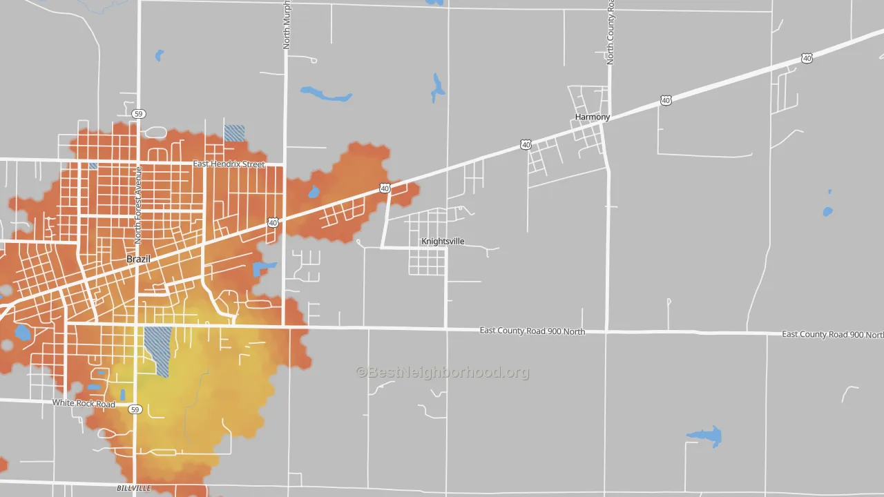 Bike Grade map of Knightsville, IN