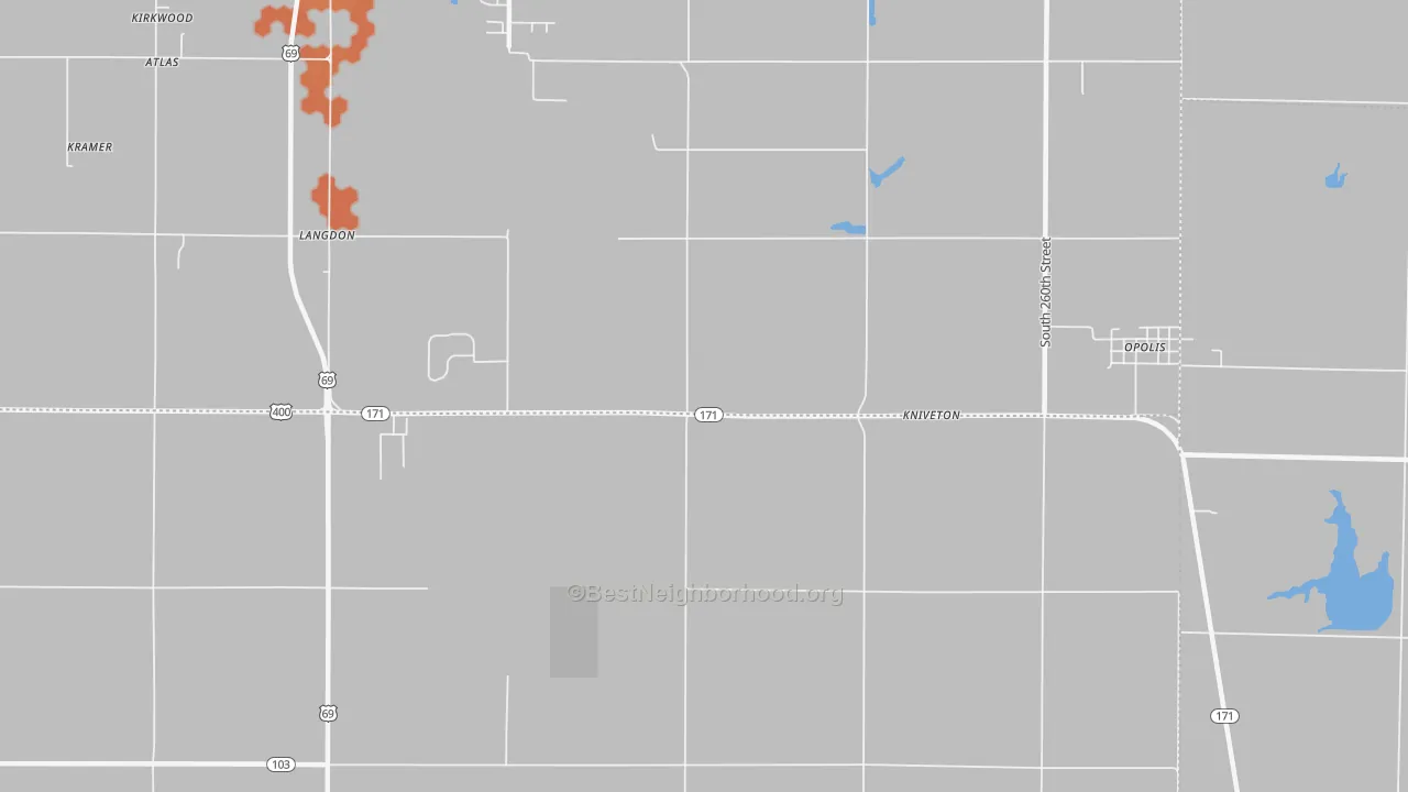 Bike Grade map of Kniveton, KS