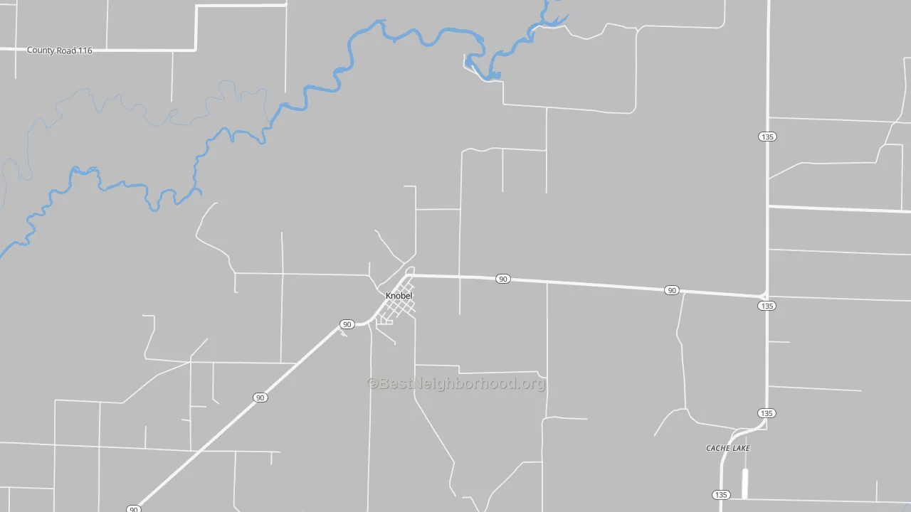 Bike Grade map of Knobel, AR