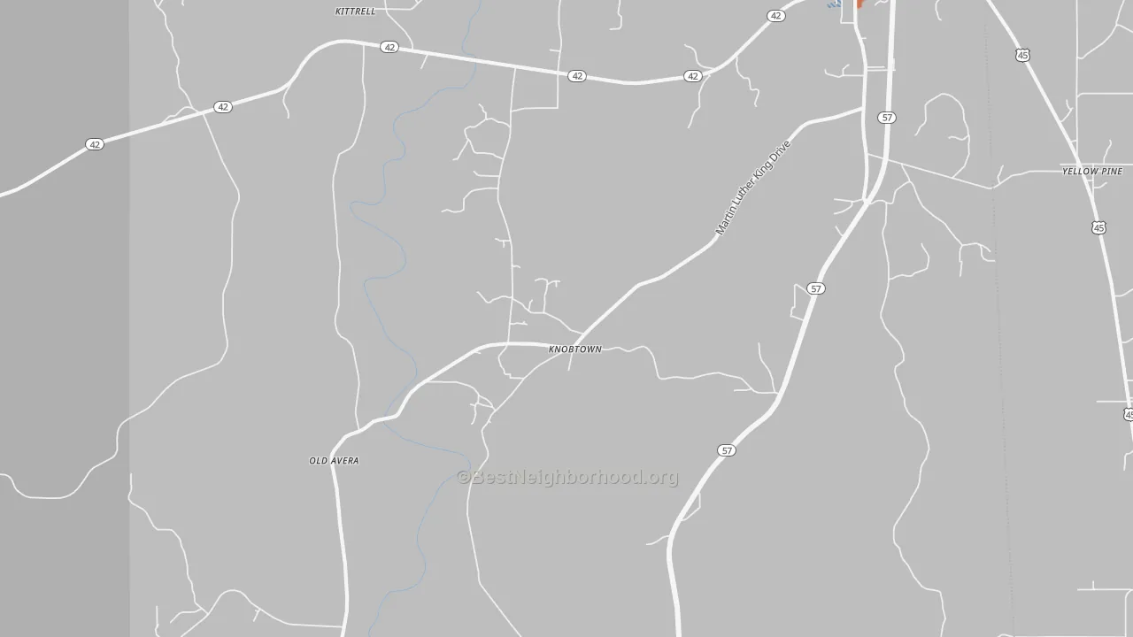 Bike Grade map of Knobtown, MS