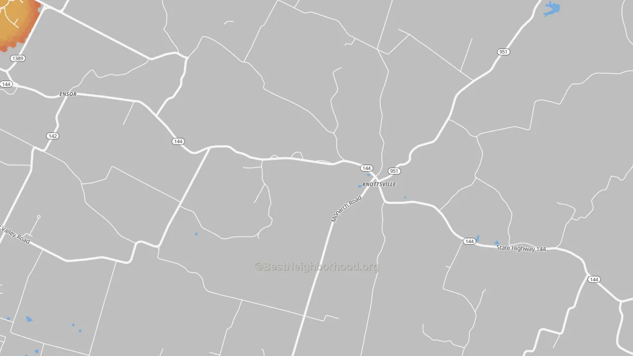 Bike Grade map of Knottsville, KY
